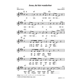 Produktbild des Artikels Jesus, du bist wunderbar (Noten - Download)