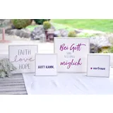 Stimmungsbild zu Holz-Deko-Bild: Faith - Love - Hope