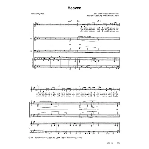 Produktbild des Artikels Heaven (Noten - Download)