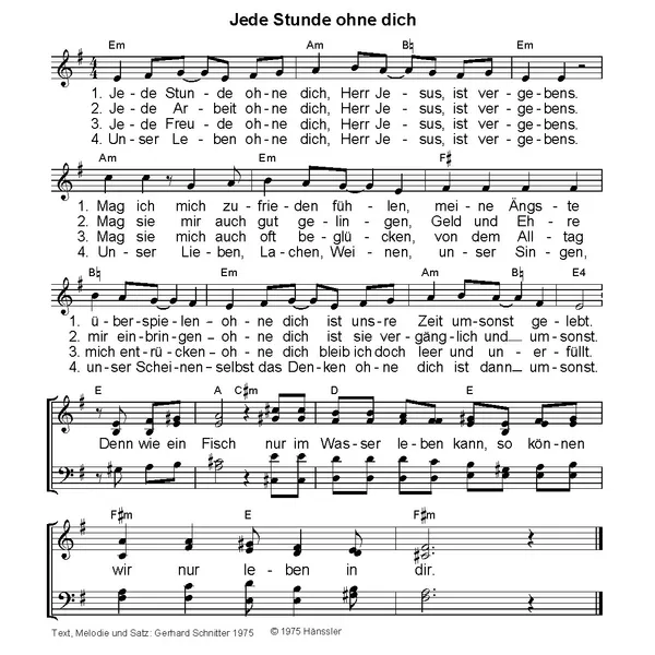 Produktbild des Artikels Jede Stunde ohne dich (Noten - Download)