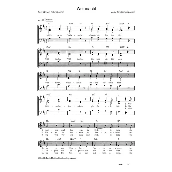Produktbild des Artikels Weihnacht (Noten - Download)