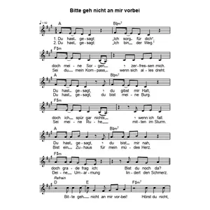 Produktbild des Artikels Bitte geh nicht an mir vorbei (Noten - Download)