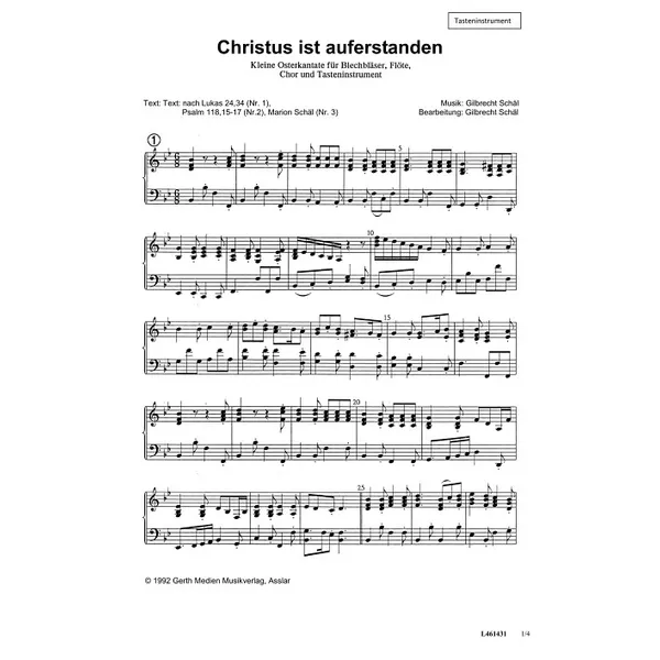 Produktbild des Artikels Christus ist auferstanden (Klavier) (Noten - Download)