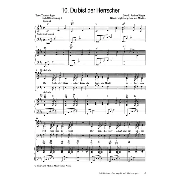 Produktbild des Artikels Du bist der Herrscher (Noten - Download)