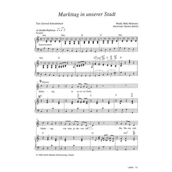 Produktbild des Artikels Markttag in unserer Stadt (Noten - Download)