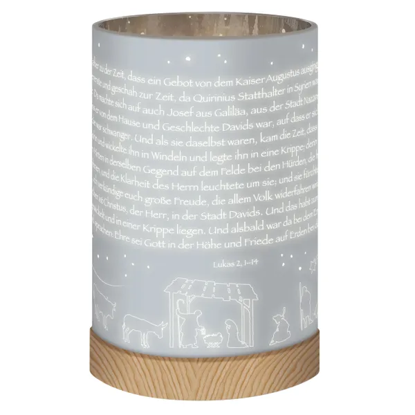 Produktbild des Artikels Glaswindlicht mit LED-Lichterkette - Krippe ()
