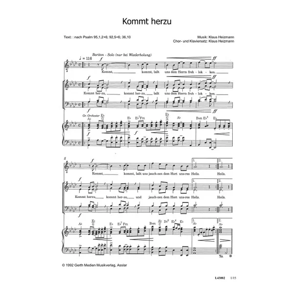 Produktbild des Artikels Kommt herzu (Noten - Download)