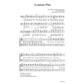 Produktbild des Artikels In seinen Plan (Noten - Download)