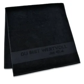 Produktbild des Artikels Dusch- und Badetuch "Du bist wertvoll" - schwarz ()