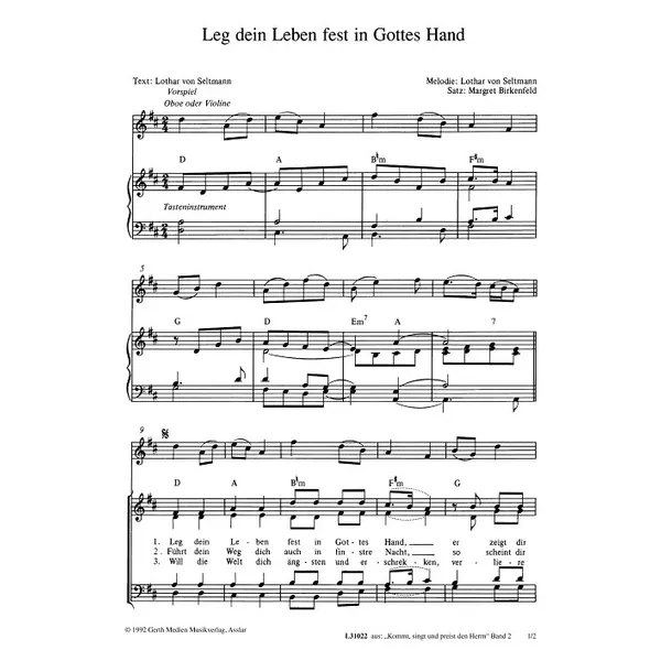 Produktbild des Artikels Leg dein Leben fest in Gottes Hand (Noten - Download)
