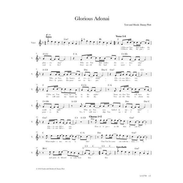 Produktbild des Artikels Glorious Adonai (Noten - Download)