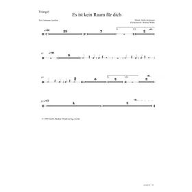 Produktbild des Artikels Es ist kein Raum für dich (Triangel) (Noten - Download)