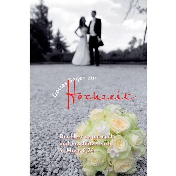 Produktbild des Artikels Faltkarte "Gottes Segen zur Hochzeit - Der Herr segne euch..." - 5 Stück (Schreibwaren)