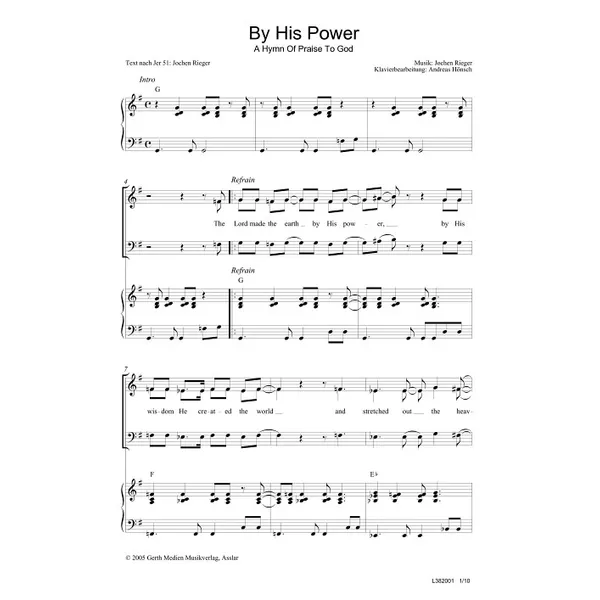 Produktbild des Artikels By His Power (Noten - Download)