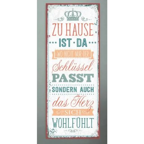 Produktbild des Artikels Metallschild lang - Zu Hause ()