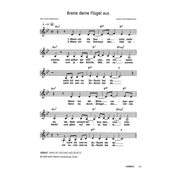 Produktbild des Artikels Breite deine Flügel aus (Noten - Download)