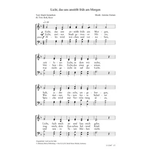 Produktbild des Artikels Licht, das uns anstößt früh am Morgen (Noten - Download)