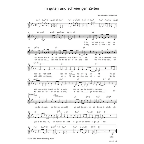 Produktbild des Artikels In guten und schwierigen Zeiten (Noten - Download)