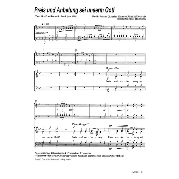 Produktbild des Artikels Preis und Anbetung sei unserm Gott (Noten - Download)