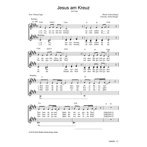 Produktbild des Artikels Jesus am Kreuz (Noten - Download)