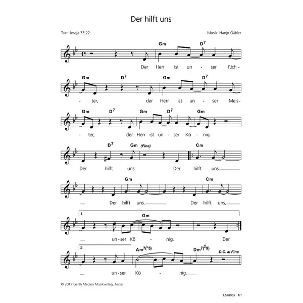 Produktbild des Artikels Der hilft uns (Noten - Download)