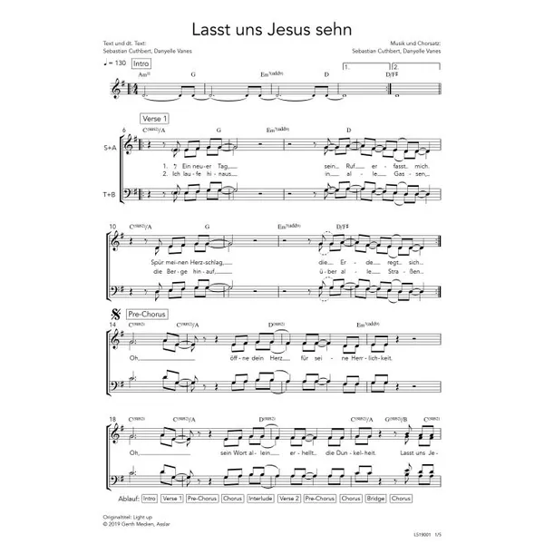 Produktbild des Artikels Lasst uns Jesus sehn (Noten - Download)