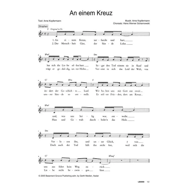 Produktbild des Artikels An einem Kreuz (Noten - Download)