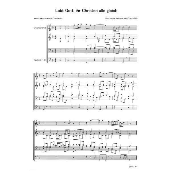 Produktbild des Artikels Lobt Gott, ihr Christen alle gleich (Noten - Download)