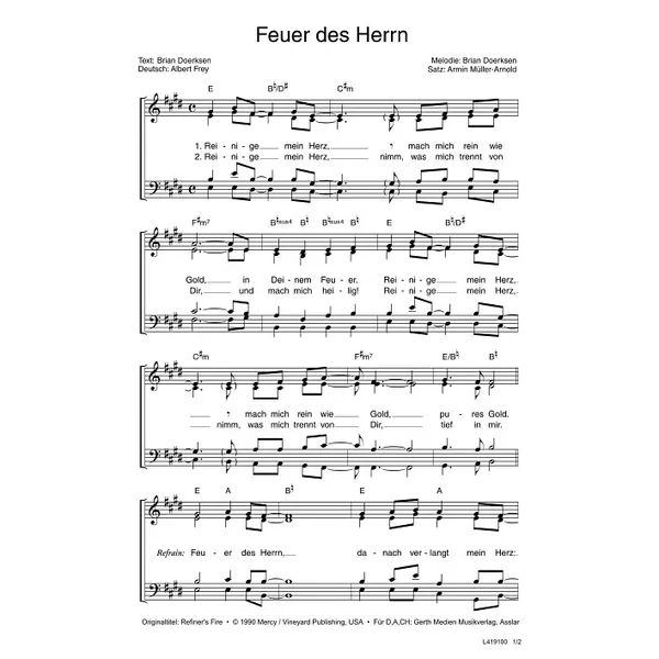 Produktbild des Artikels Feuer des Herrn (Noten - Download)