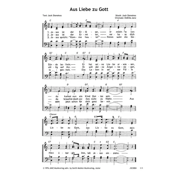Produktbild des Artikels Aus Liebe zu Gott (Noten - Download)