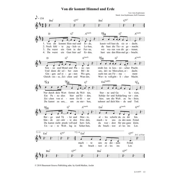 Produktbild des Artikels Von dir kommt Himmel und Erde (Noten - Download)