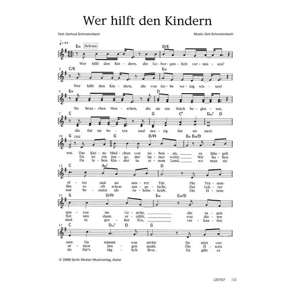 Produktbild des Artikels Wer hilft den Kindern (Noten - Download)