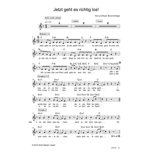 Produktbild des Artikels Jetzt geht es richtig los (Noten - Download)