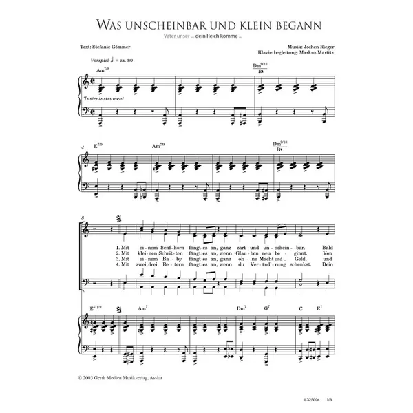 Produktbild des Artikels Was unscheinbar und klein begann (Noten - Download)