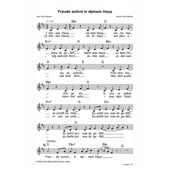 Produktbild des Artikels Freude wohnt in deinem Haus (Noten - Download)