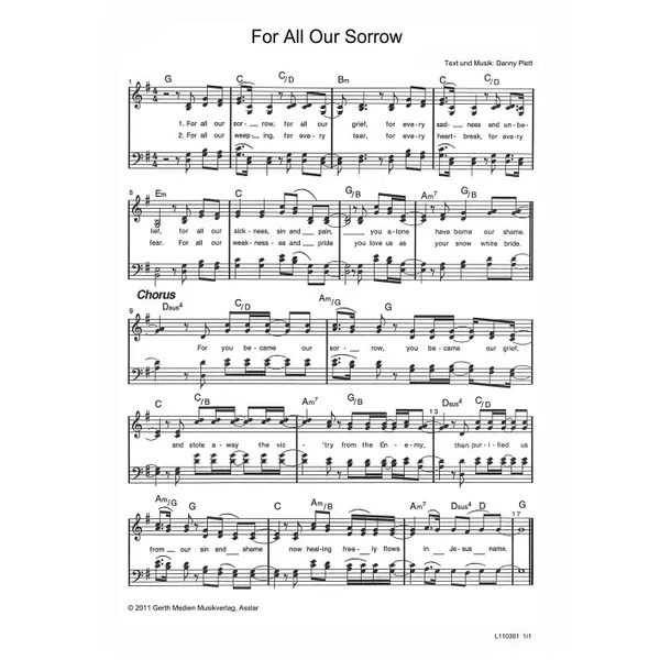 Produktbild des Artikels For All Our Sorrow (Noten - Download)
