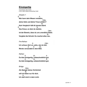 Produktbild des Artikels Einzigartig (Noten - Download)