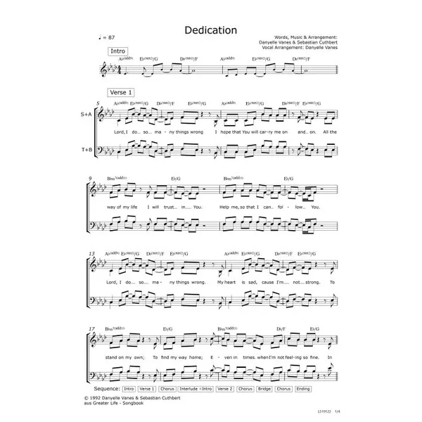 Produktbild des Artikels Dedication (Noten - Download)