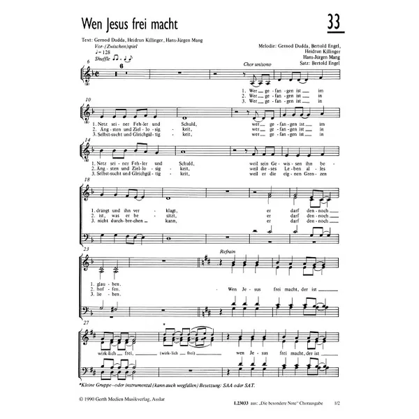 Produktbild des Artikels Wen Jesus frei macht (Noten - Download)