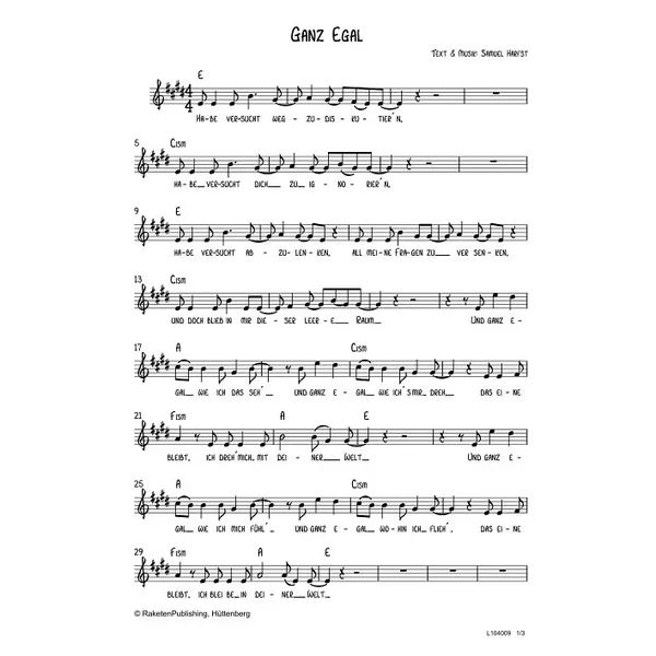 Produktbild des Artikels Ganz egal (Noten - Download)