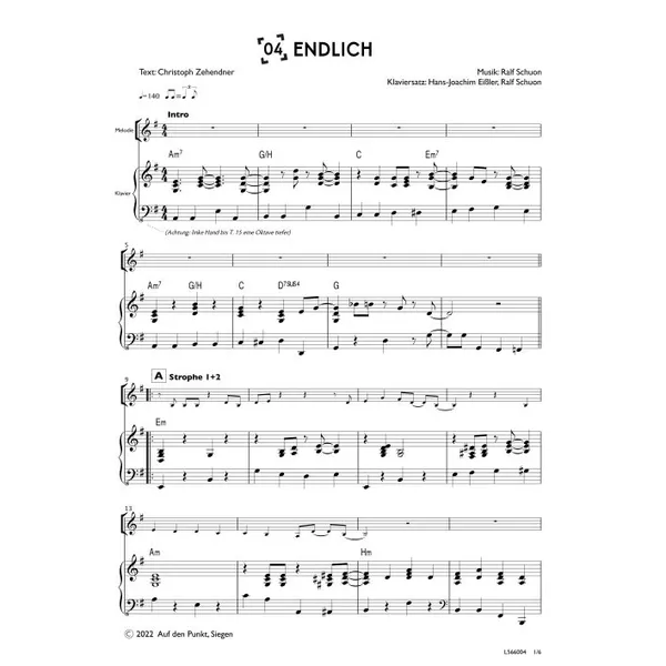Produktbild des Artikels Endlich (Klavier) (Noten - Download)