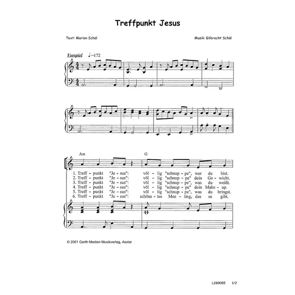 Produktbild des Artikels Treffpunkt Jesus (Noten - Download)