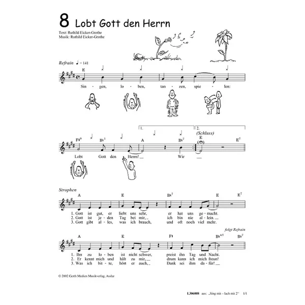 Produktbild des Artikels Lobt Gott den Herrn (Noten - Download)