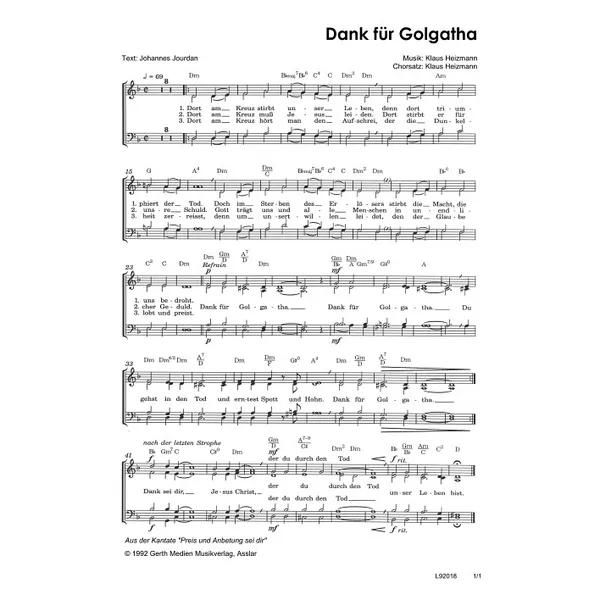 Produktbild des Artikels Dank für Golgatha (Noten - Download)