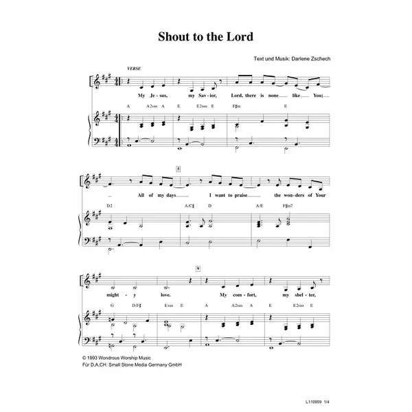Produktbild des Artikels Shout to the Lord (Noten - Download)