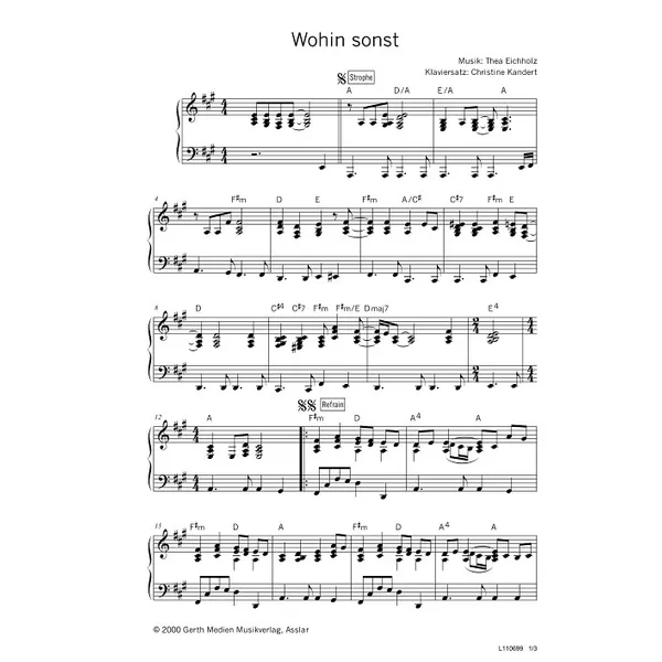 Produktbild des Artikels Wohin sonst (Noten - Download)