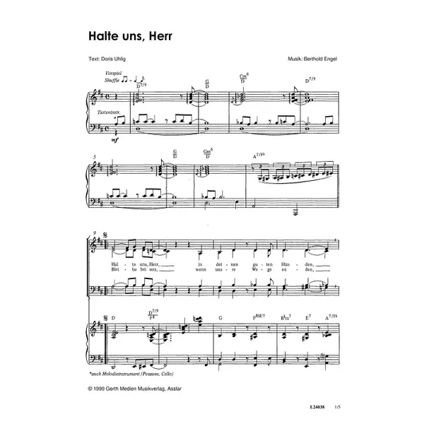 Produktbild des Artikels Halte uns, Herr (Noten - Download)