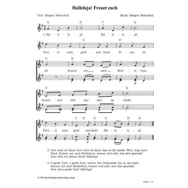 Produktbild des Artikels Halleluja! Freuet euch (Noten - Download)
