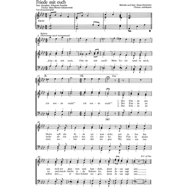 Produktbild des Artikels Friede mit euch (Noten - Download)