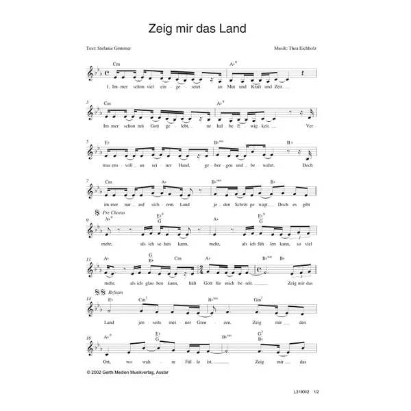 Produktbild des Artikels Zeig mir das Land (Noten - Download)